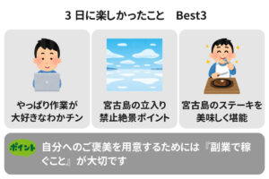 【ご褒美プログラム】副業を頑張ったら宮古島旅行Part 2